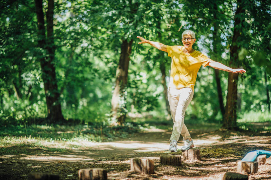 Balancing Exercise Outdoors Balancing Exercise Outdoors
